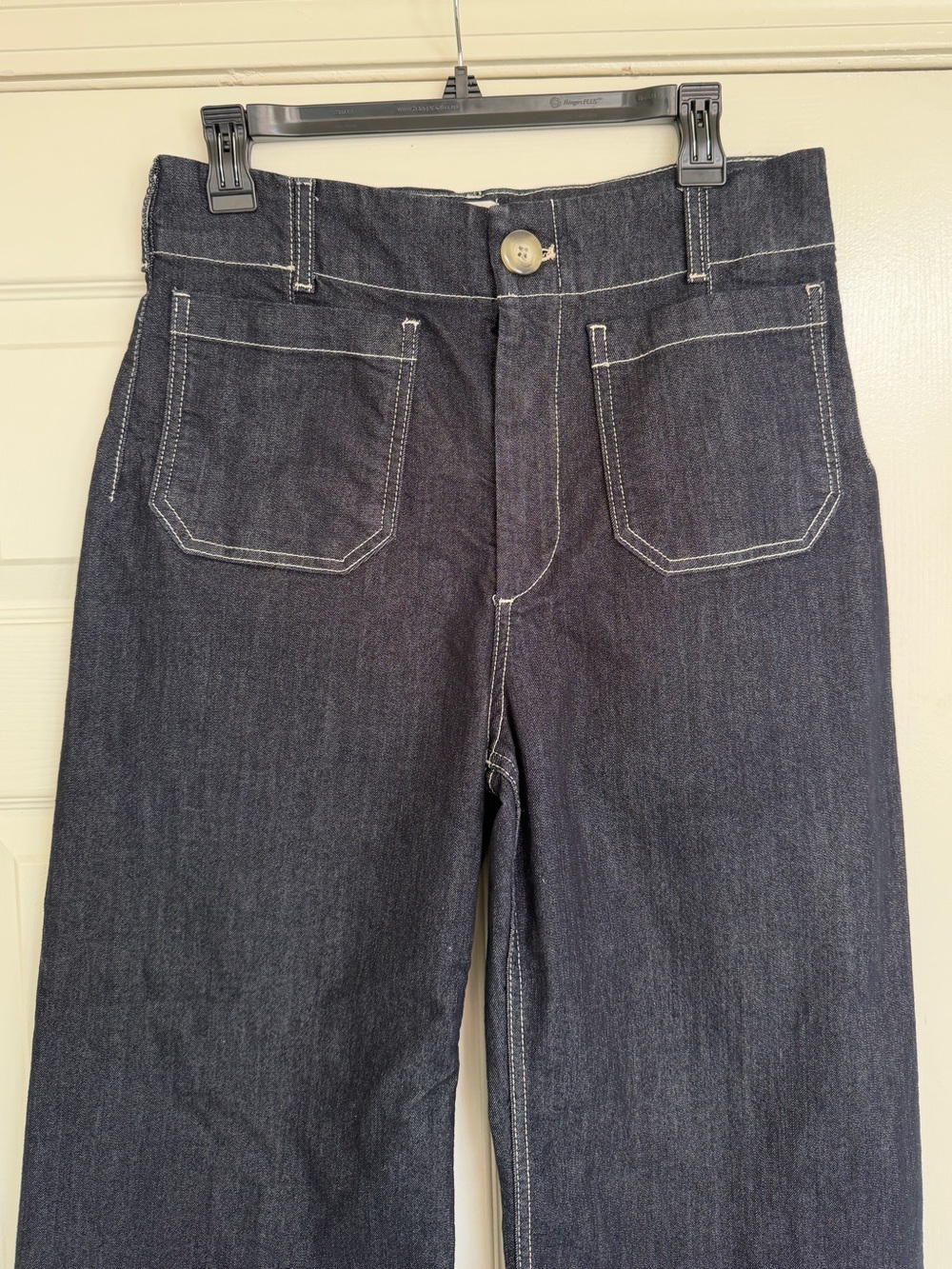 Anthropologie Maeve The Colette High-Rise Wide Leg Cropped Jeans 30 Dark Wash - Picture 4 of 8